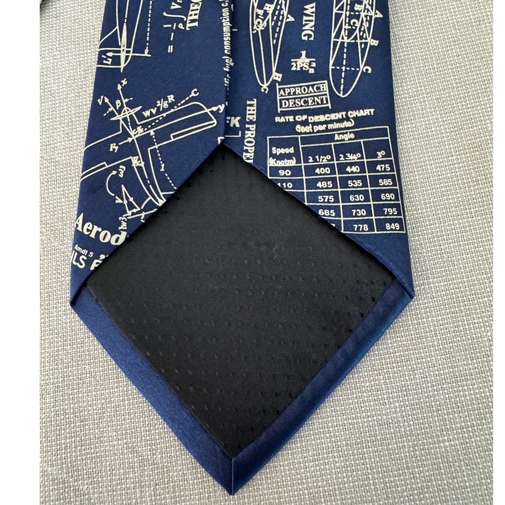 Honz Aeronautical Museum Artifacts Silk‎ Tie Blue - Picture 6 of 8